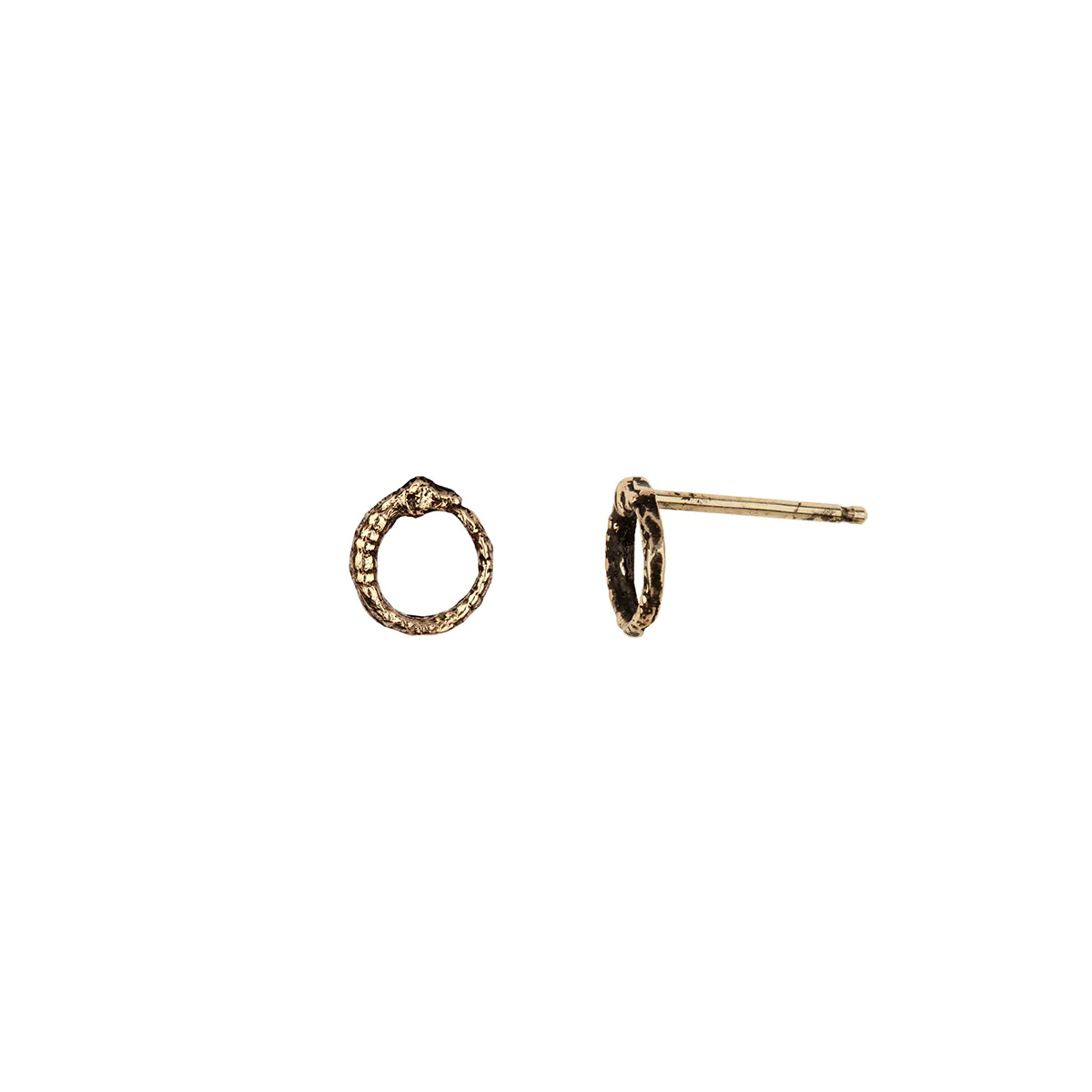 Ouroboros 14K Gold Symbol Stud | Magpie Jewellery