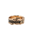 Love Conquers All Wide 14K Gold Diamond Set Textured Band Ring | Magpie Jewellery
