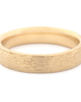 18K Yellow Gold Bark Finish 5mm Band | Magpie Jewellery