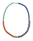 4-Corners Necklace - Lapis, Grey Moonstone, Red & Green Aventurine - Magpie Jewellery