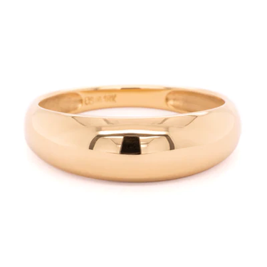 18k Yellow Gold Luna Bombe Ring | 6mm | Magpie Jewellery