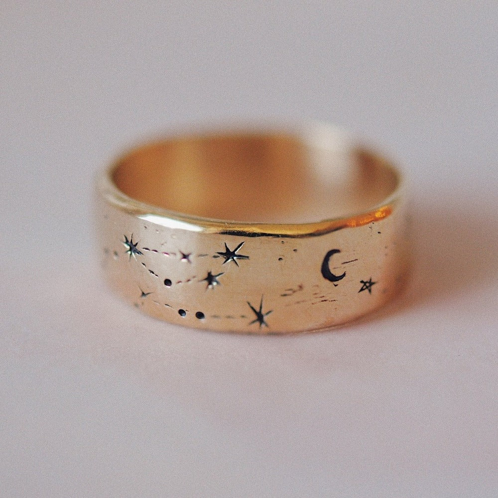 Wide Written in the Stars Ring - Magpie Jewellery