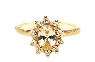 Yellow Sapphire Vintage Oval Rosetta - Magpie Jewellery