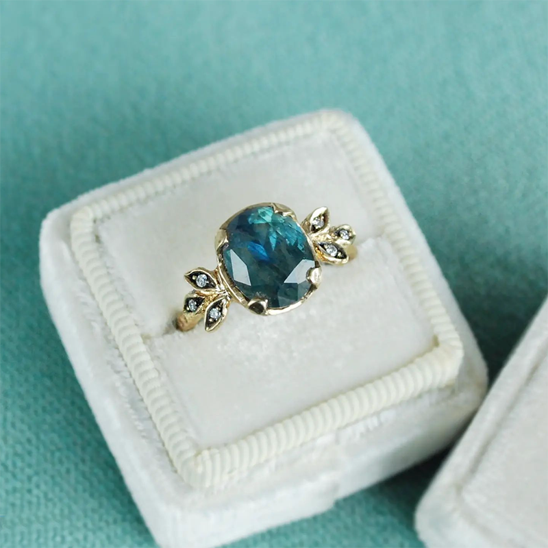 Artemis Teal Sapphire Ring - Magpie Jewellery