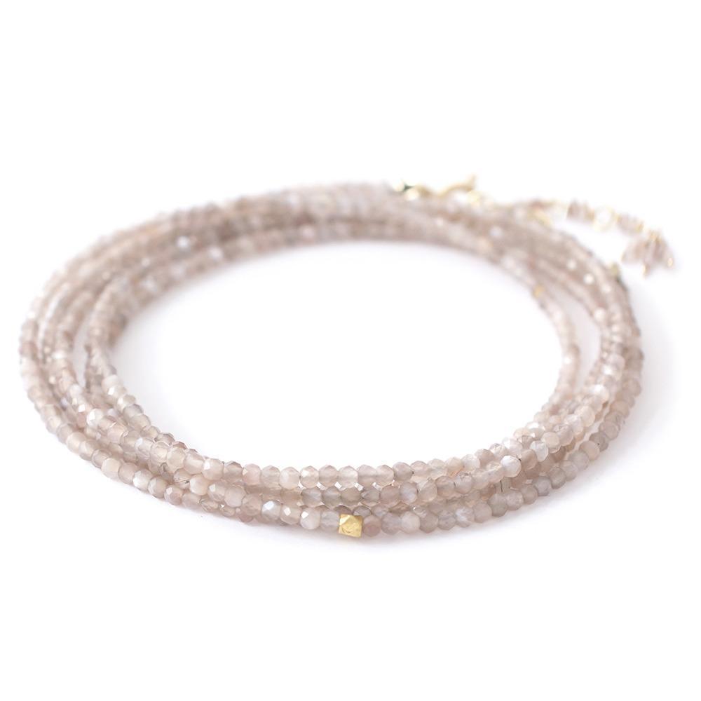 Mink Moonstone Wrap Bracelet - Magpie Jewellery
