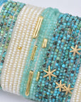 Star Bead Gemstone Wrap Bracelet - Turquoise