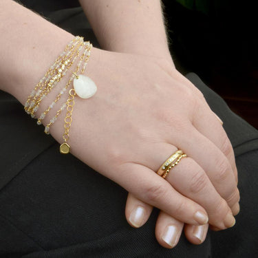 Small Trillion Gemstone Charm - Moonstone | Magpie Jewellery