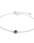 Gemstone Charm Bracelet - Blue Sapphire WG