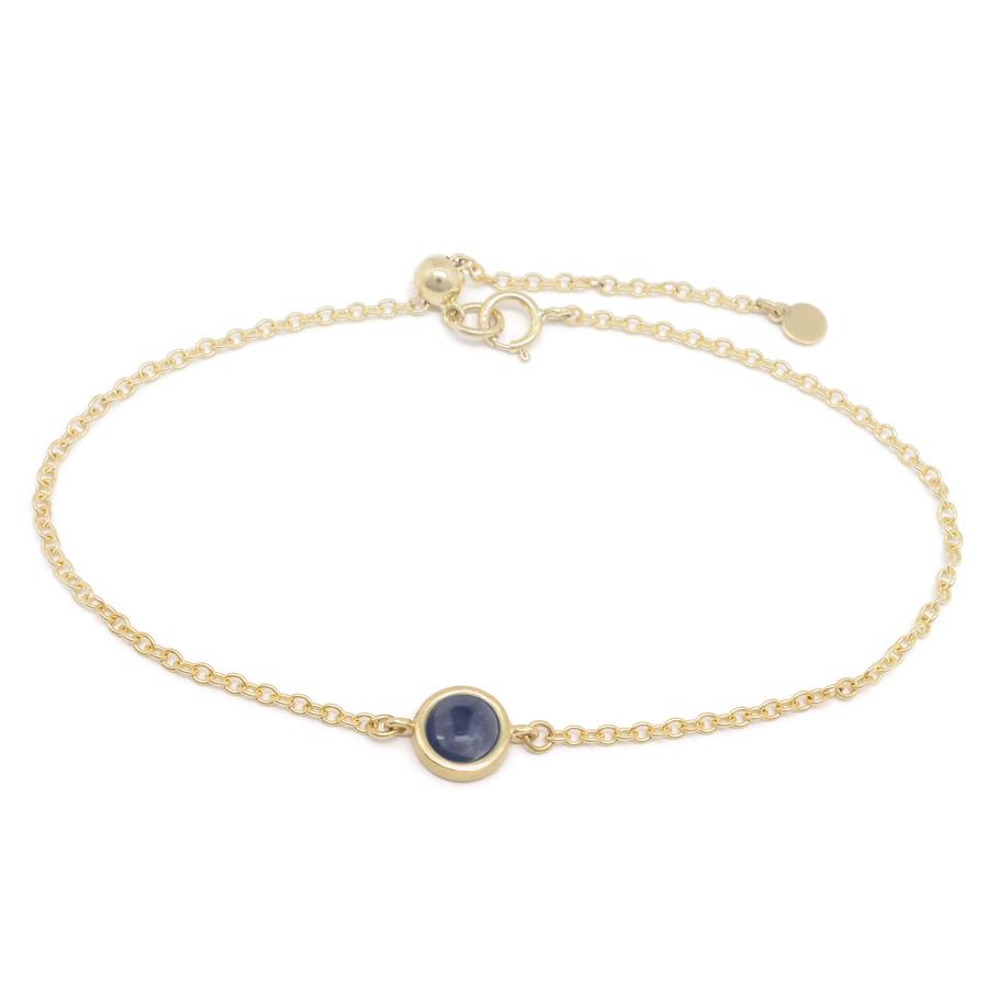 Gemstone Charm Bracelet - Blue Sapphire YG