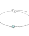 Gemstone Charm Bracelet - Turquoise WG