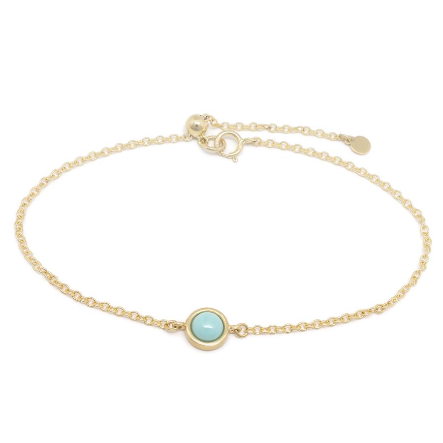 Gemstone Charm Bracelet - Turquoise YG