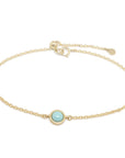 Gemstone Charm Bracelet - Turquoise YG