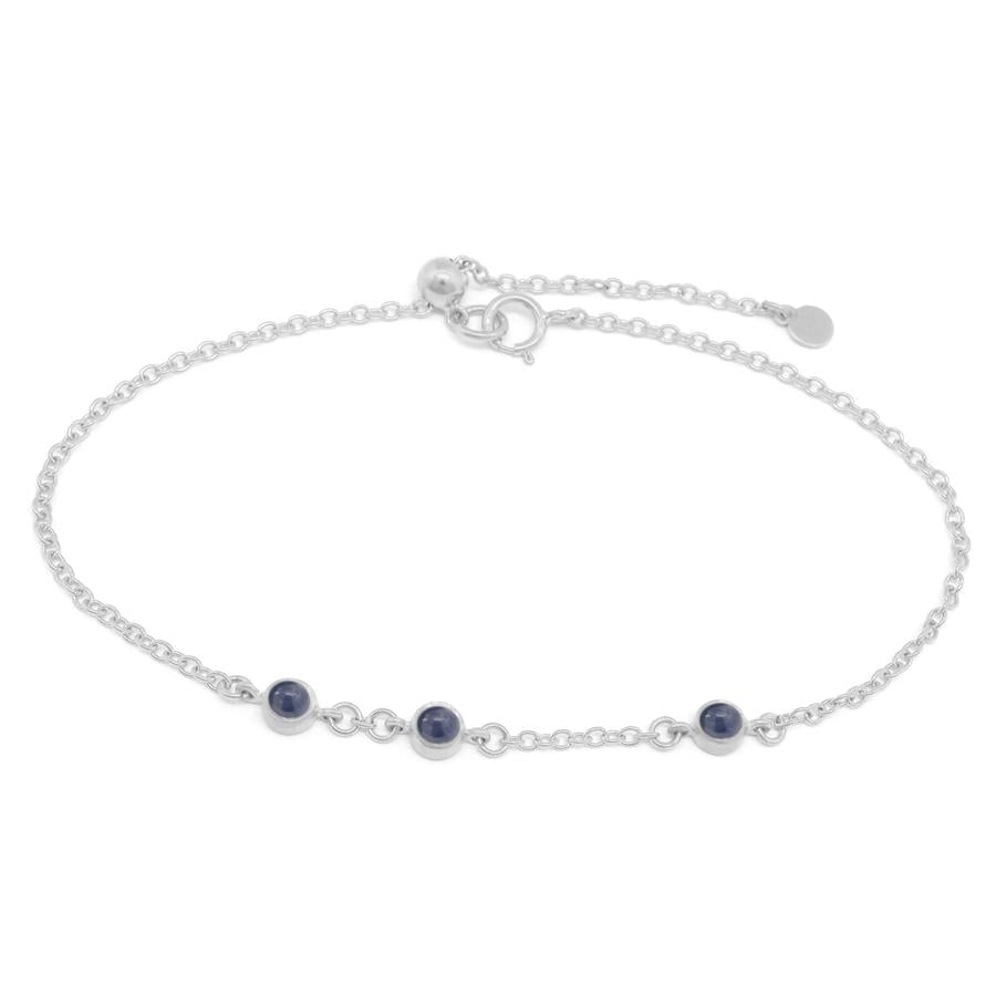 Trio Gemstone Bracelet - Blue Sapphire WG | Magpie Jewellery