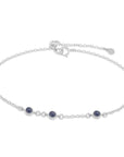 Trio Gemstone Bracelet - Blue Sapphire WG | Magpie Jewellery