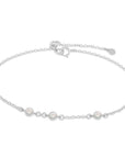 Trio Gemstone Bracelet - Moonstone WG | Magpie Jewellery