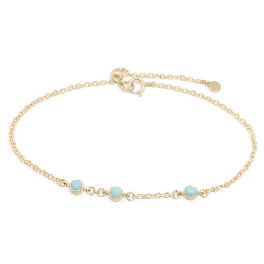 Trio Gemstone Bracelet - Turquoise YG | Magpie Jewellery