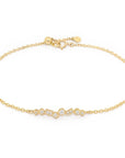 Round & Baguette Diamond Bar Bracelet - Magpie Jewellery