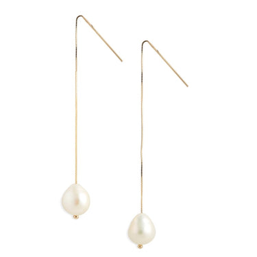 Baroque Pearl Threader Earrings - Magpie Jewellery