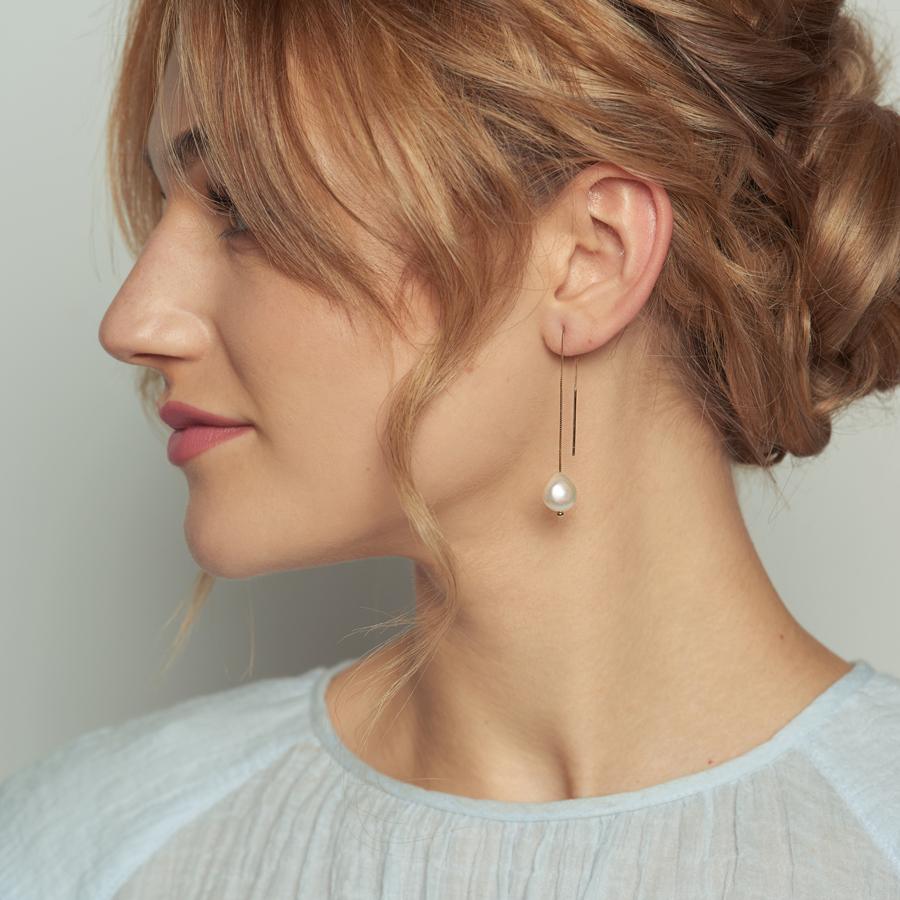 Baroque Pearl Threader Earrings - Magpie Jewellery