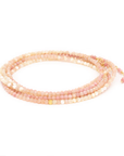 Blush Ombre Wrap Bracelet, Blush Moonstone, Mother of Pearl, Rhodonite - Magpie Jewellery