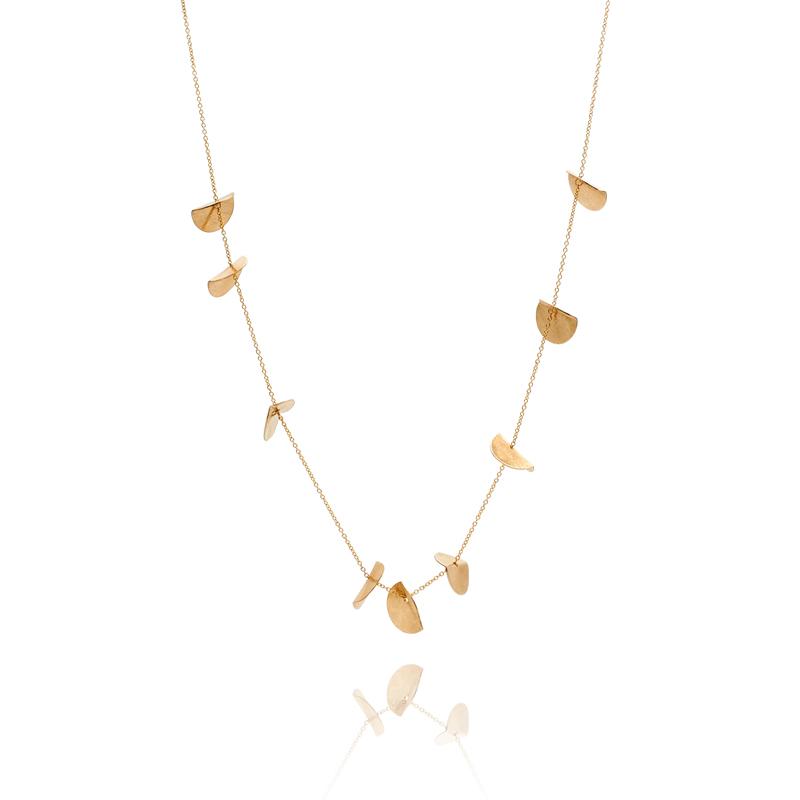 "Eucalyptus" Long Chain Necklace - Yellow Gold-Fill