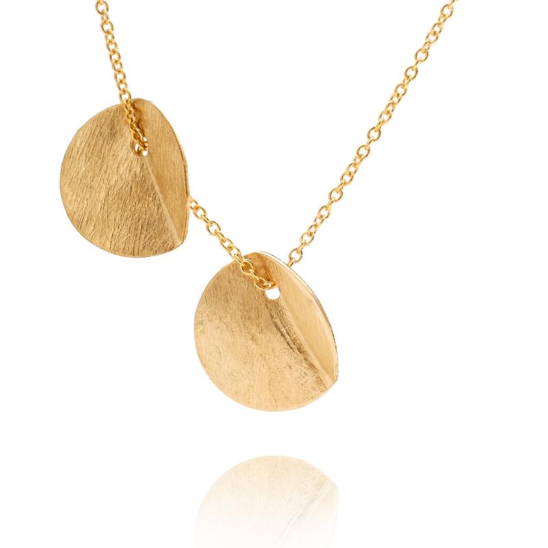 &quot;Eucalyptus&quot; Small Double Pendant - Yellow Gold-Fill