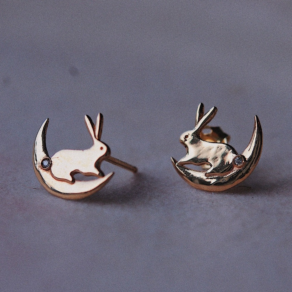 Moon Bunny Earrings - Magpie Jewellery