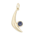 Gemstone Crescent Charm - Blue Sapphire YG