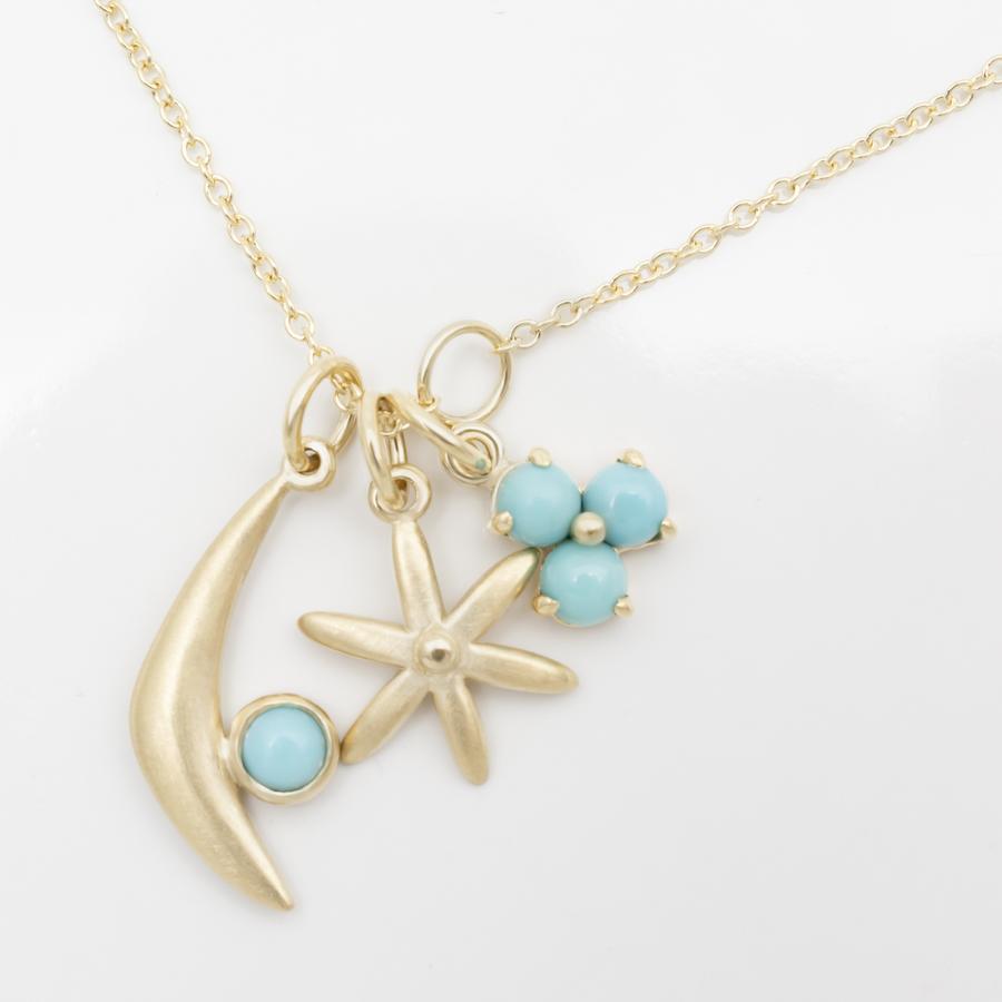Gemstone Crescent Charm