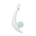 Gemstone Crescent Charm - Turquoise WG