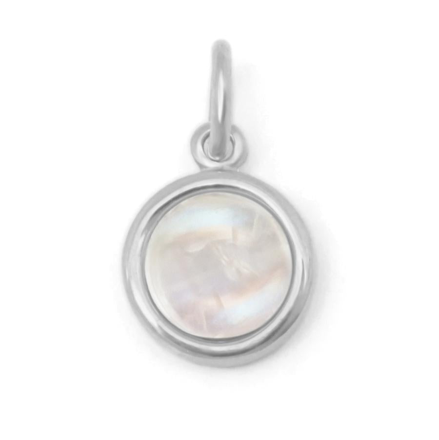 Gemstone Cup Charm - Moonstone WG