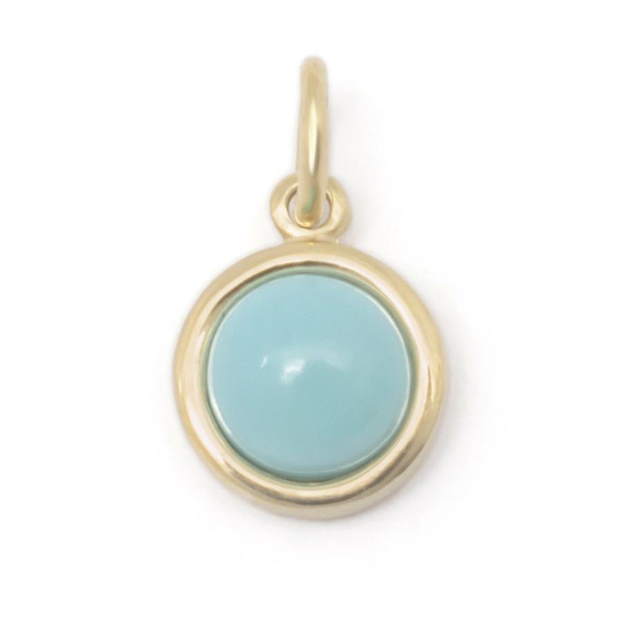 Gemstone Cup Charm - Turquoise YG