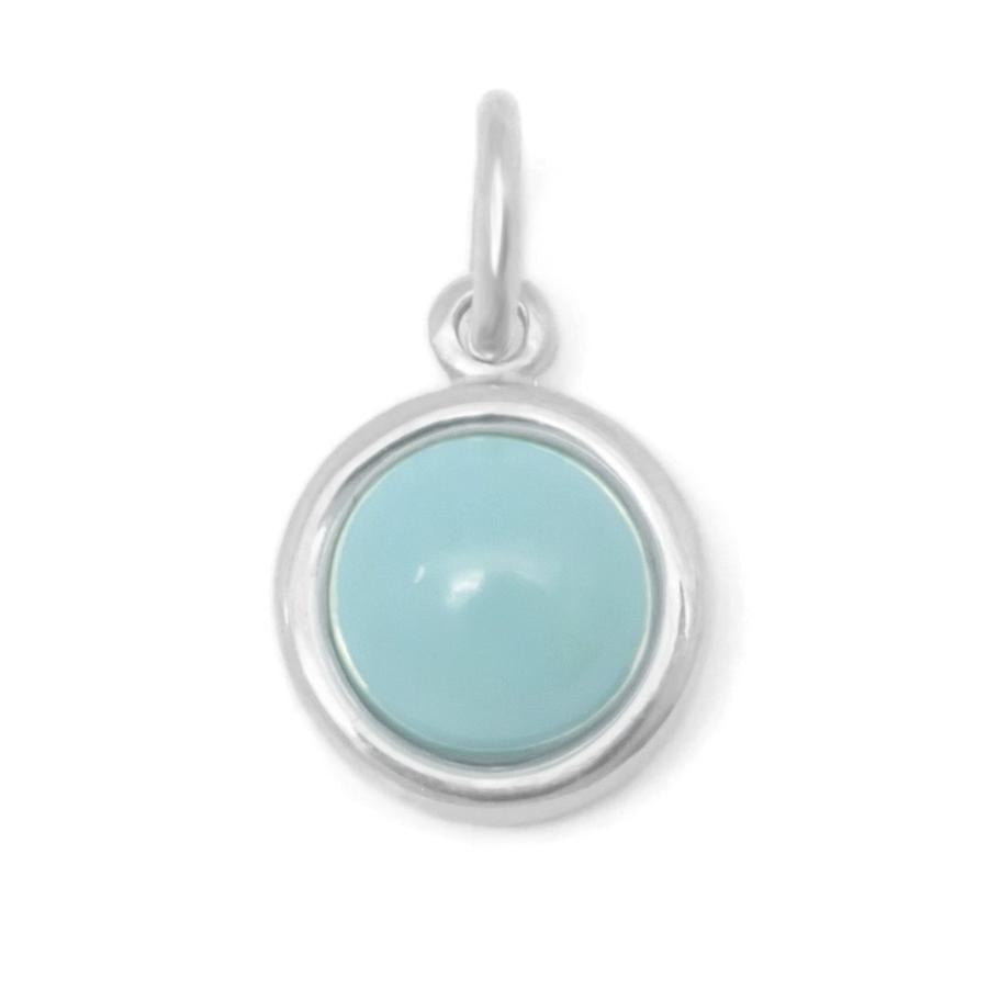 Gemstone Cup Charm - Turquoise WG