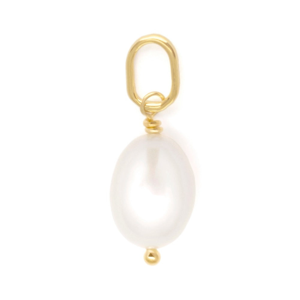 Oval Freshwater Pearl Charm - Magpie Jewellery