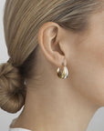 Curve 18K Gold and Silver Hoops - Magpie Jewellery
