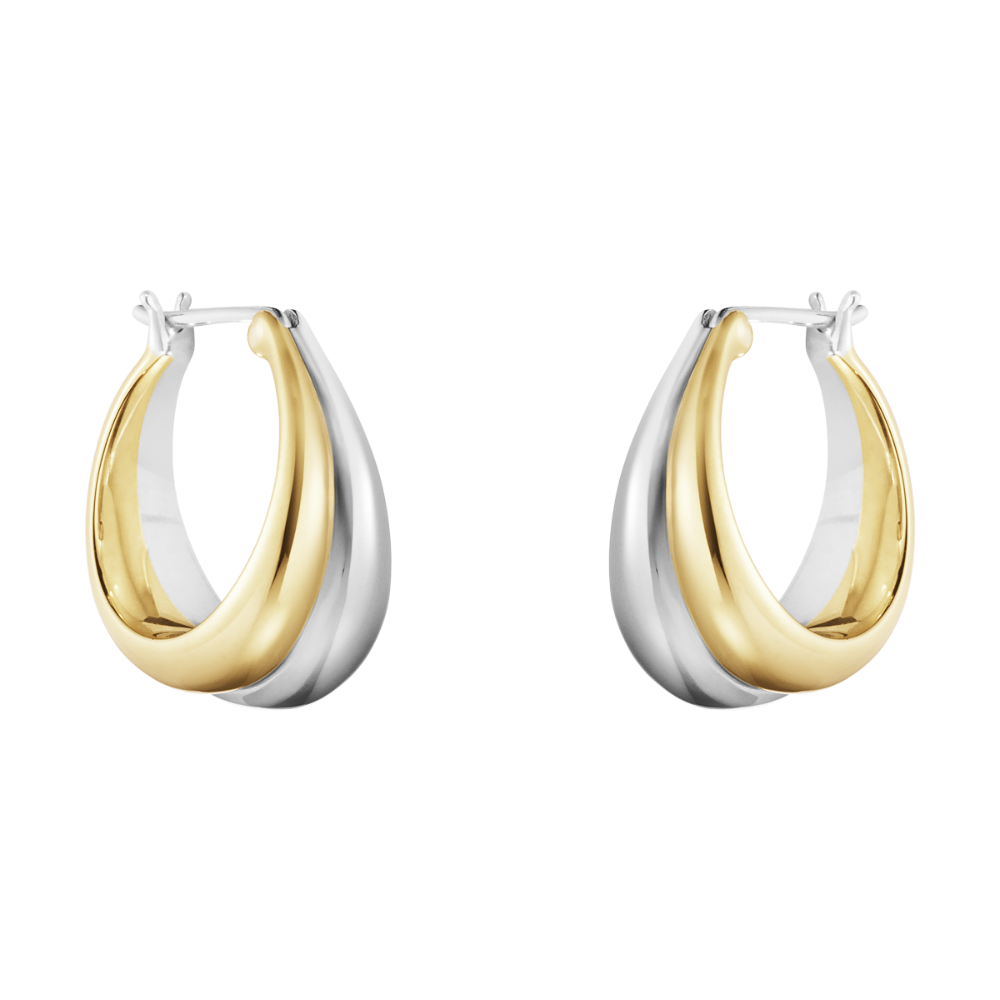 Curve 18K Gold and Silver Hoops - Magpie Jewellery