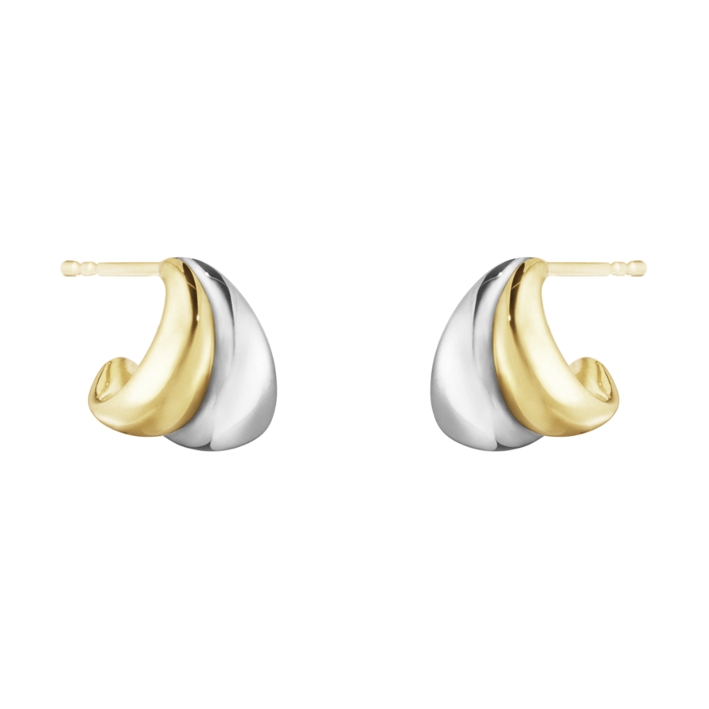Curve 18K Gold and Silver Studs - Magpie Jewellery