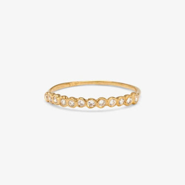 Small White Diamond Circle Half Eternity Band YG | Magpie Jewellery