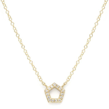 Mini Pave Pentagon Necklace - YG