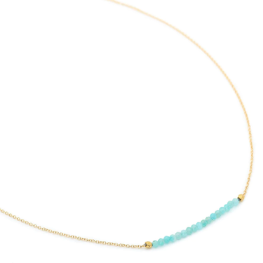 Amazonite Centre Gemstone 'Wrap' Necklace - Magpie Jewellery