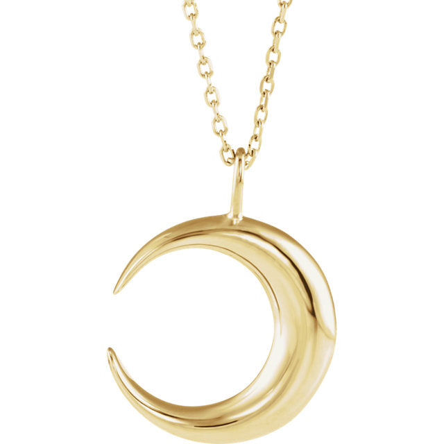 Crescent Moon Necklace - Yellow Gold - Magpie Jewellery