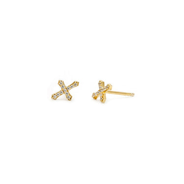 Cross Studs - CZ - Magpie Jewellery