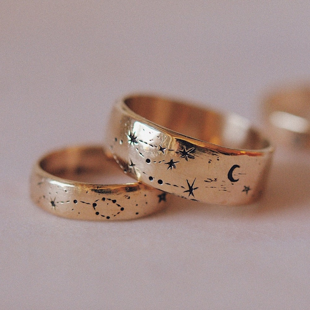 Wide Written in the Stars Ring - Magpie Jewellery