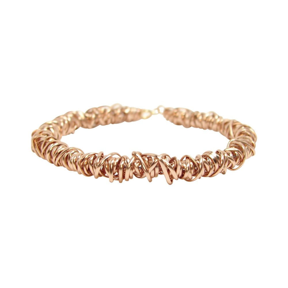 Twist Bracelet - Medium | Magpie Jewellery | Rose Gold | Detail Shot