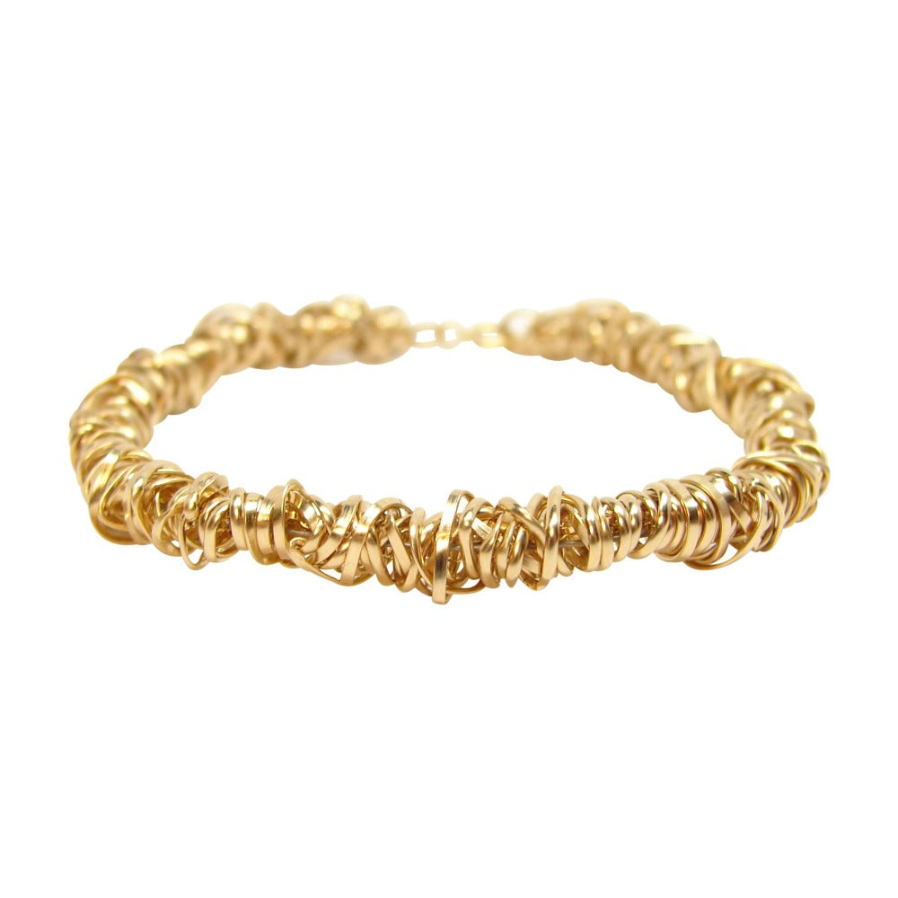 Twist Bracelet - Medium | Magpie Jewellery | Yellow Gold | Detail Shot