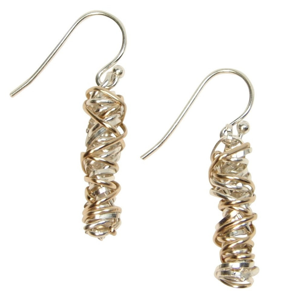 Twist Earring - Small | Magpie Jewellery | Mixed Metals on Silver Hooks