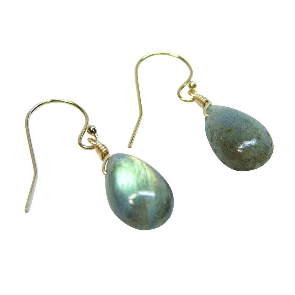 Gemstone Solo Earring | Magpie Jewellery | Yellow Gold | Labradorite