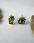 Bezel Set London Blue Topaz Studs - Magpie Jewellery