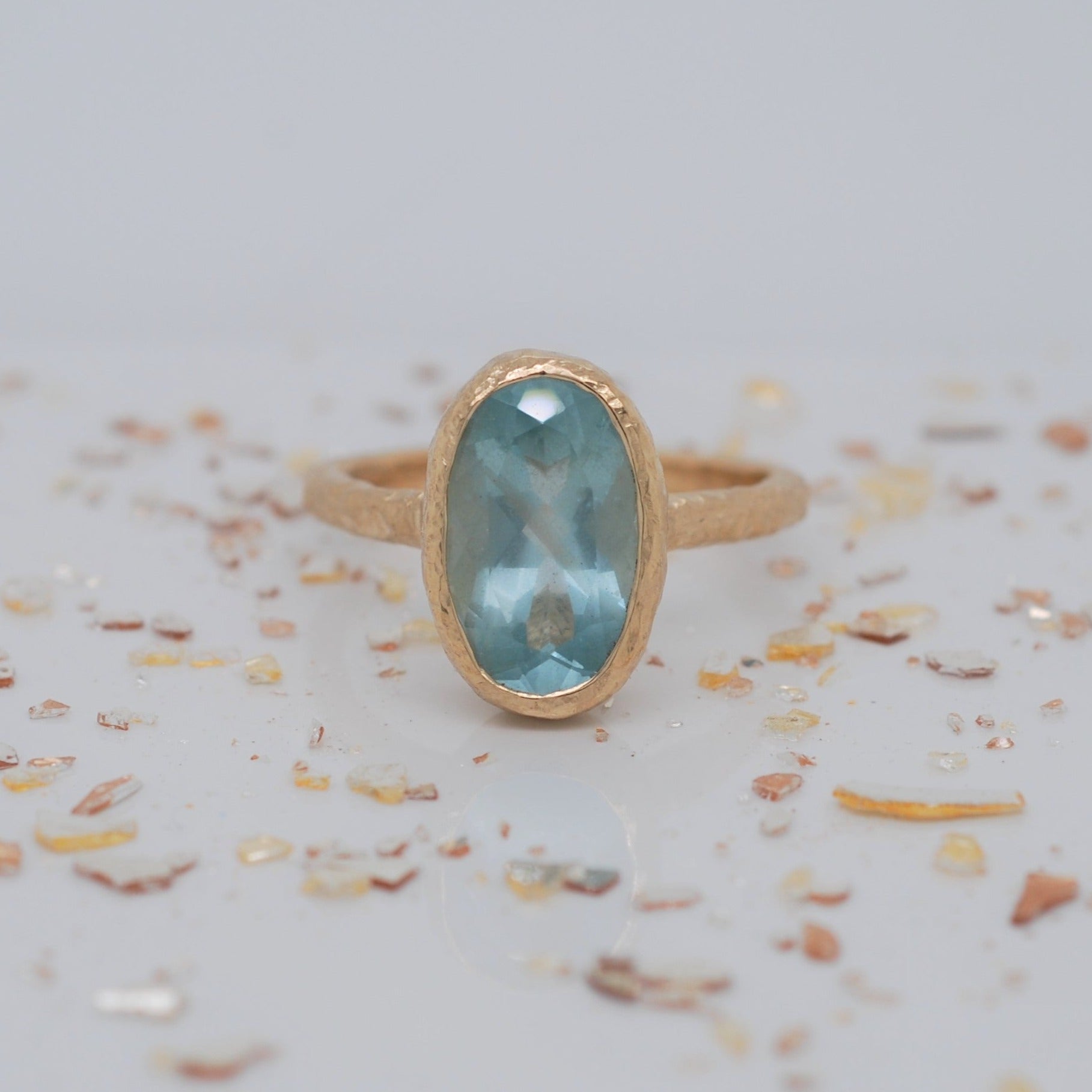 One of a Kind Oval Aquamarine Statement Ring - Magpie Jewellery