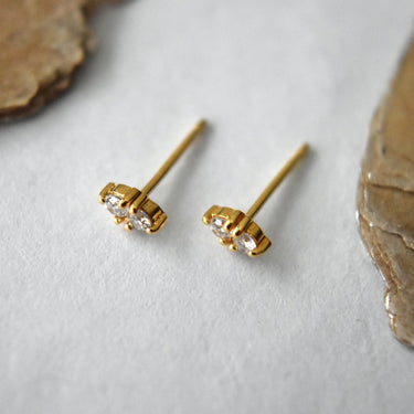 Double Tiny CZ Studs - Magpie Jewellery